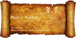 Nyiri Viktor névjegykártya